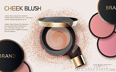 Cheek blush ads Vector Illustration