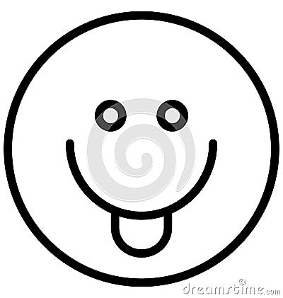 cheeky, baffled emoticon Vector Isolated Icon which can easily modify or edit Vector Illustration