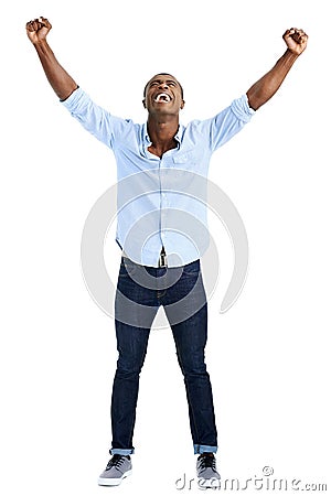 Cheer celebration man Stock Photo