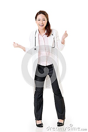 Cheerful Asian doctor Stock Photo