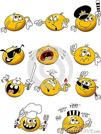 Cheerful balls Cartoon Illustration