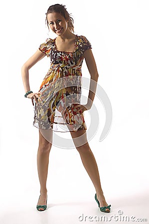 The cheerful beautiful girl Stock Photo