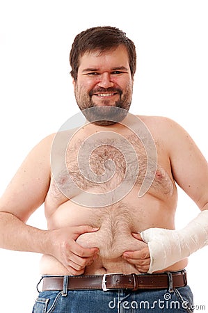 Cheerful big man Stock Photo