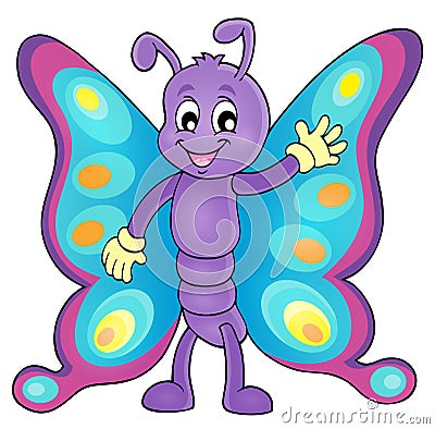 Cheerful butterfly theme image 1 Vector Illustration