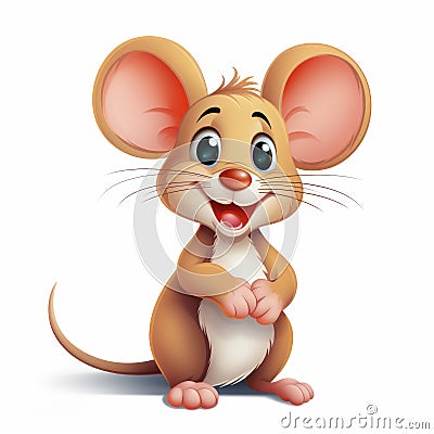 Cheerful Cartoon Mouse Vector Illustration With Childlike Innocence Cartoon Illustration
