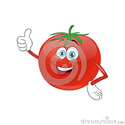 Cheerful cartoon tomato Vector Illustration