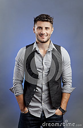 Cheerful casual man Stock Photo