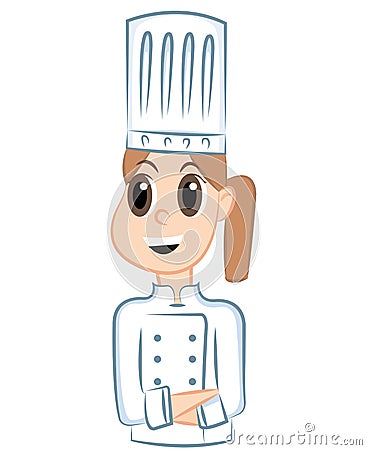Cheerful Chef, Woman, female vector Vector Illustration
