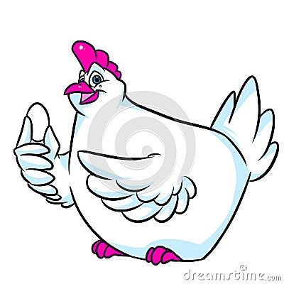 Cheerful chicken egg cartoon illustration Cartoon Illustration