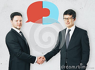 Cheerful colleagues communicating Stock Photo