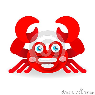 Cheerful crab on white background vector illustration Vector Illustration