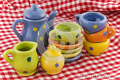 Cheerful crockery Stock Photo