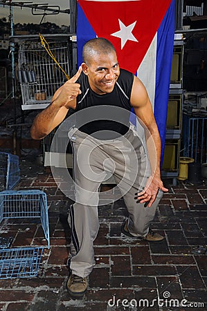 Cheerful cuban guy Stock Photo