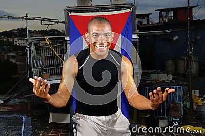 Cheerful cuban man Stock Photo