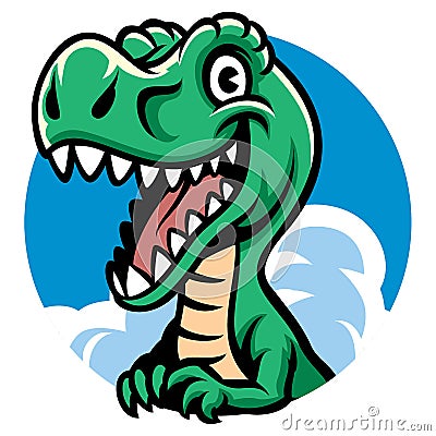 Cheerful cute dino Vector Illustration