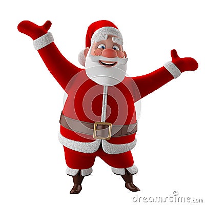 Cheerful 3d model of Santa claus, happy christmas icon, Stock Photo