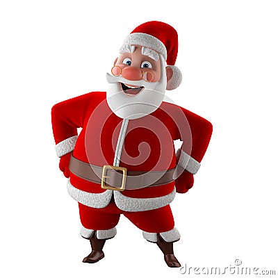 Cheerful 3d model of Santa claus, happy christmas icon, Stock Photo