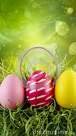 Cheerful Easter eggstravaganza igniting the spirit of celebration and merriment Stock Photo