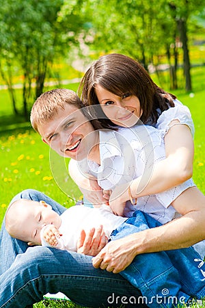 Cheerful family Stock Photo