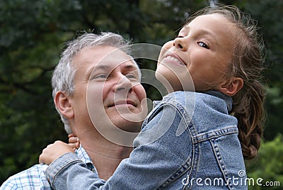 Cheerful father and daughter Stock Photo