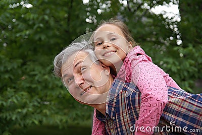 Cheerful father and daughter Stock Photo