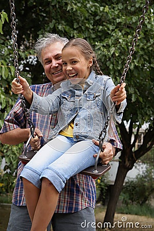 Cheerful father and daughter Stock Photo