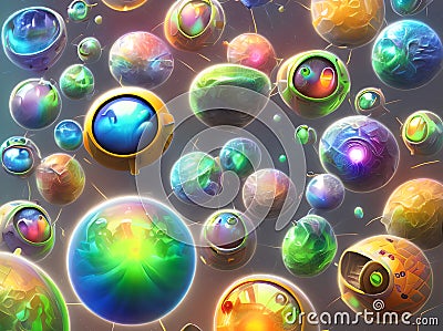 Cheerful Funny Balls, Generative AI Illustration Stock Photo