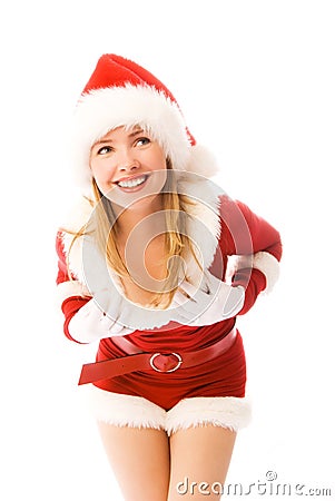 Cheerful girl celebrating Christmas Stock Photo