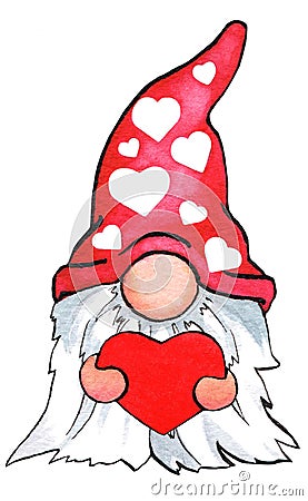 Cheerful gnome illustration Cartoon Illustration