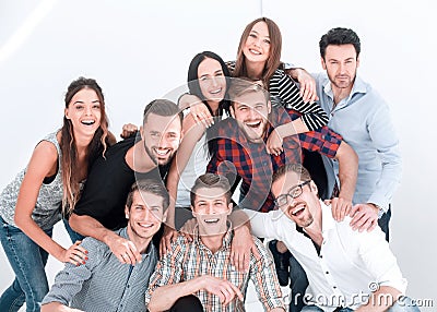 Cheerful group of promising young people Stock Photo