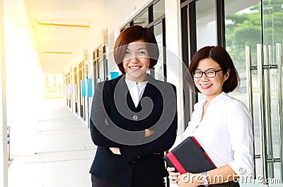 Cheerful asian businesswomen Stock Photo