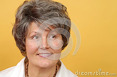 Cheerful older woman Stock Photo