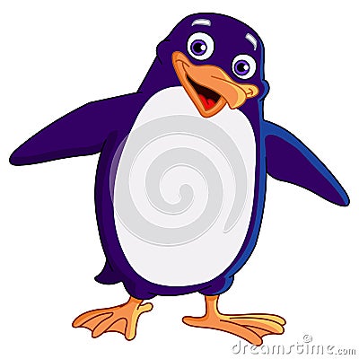 Cheerful penguin Vector Illustration