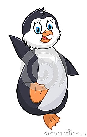 Cheerful penguin Vector Illustration