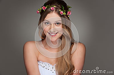 Cheerful pretty woman Stock Photo