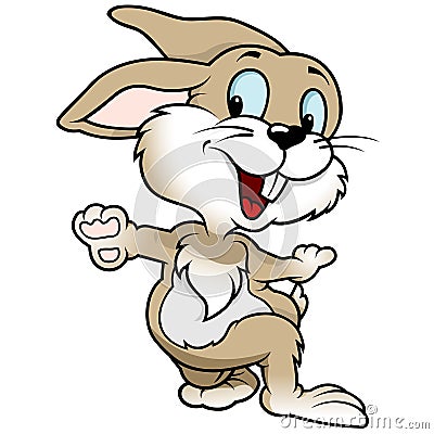 Cheerful Rabbit Vector Illustration