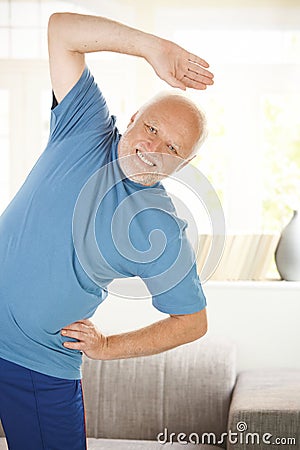 Cheerful senior doing sport Stock Photo