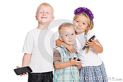 Cheerful siblings play with each other Stock Photo