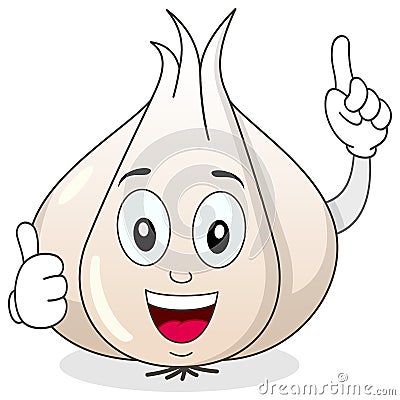 Cheerful Smiling Garlic Cartoon Character Vector Illustration