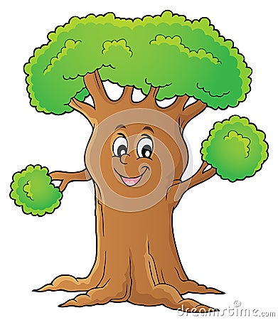 Cheerful tree theme image 1 Vector Illustration