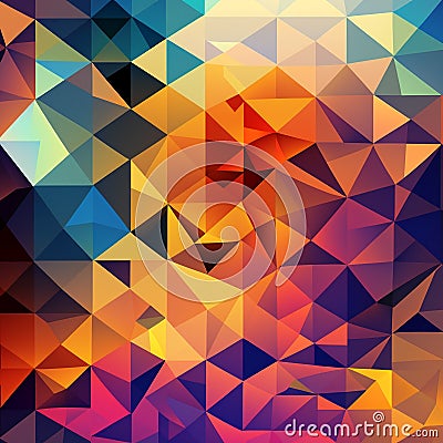 cheerful triangular multicolored abstraction Stock Photo