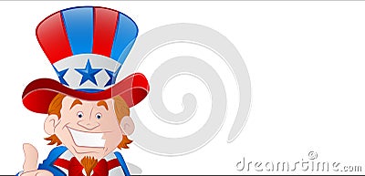 Cheerful Uncle Sam Banner Stock Photo