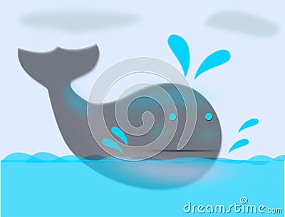 Cheerful whale Stock Photo