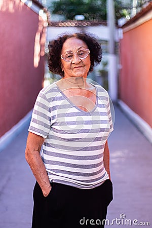 Cheerfull Portrait mature brazilian woman Stock Photo