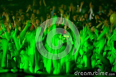 Cheering crowd Stock Photo