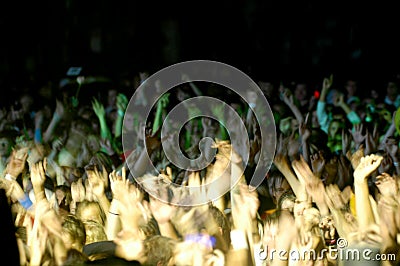 Cheering crowd Stock Photo