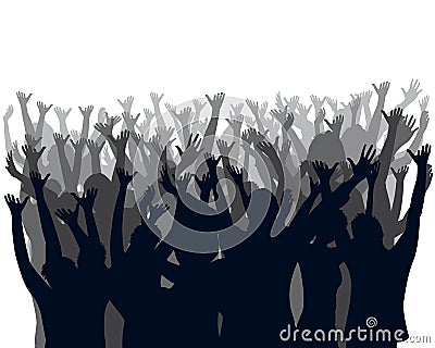 Cheering crowd Vector Illustration