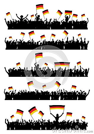 Cheering or Protesting Crowd Germany Vector Illustration