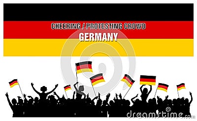 Cheering or Protesting Crowd Germany Vector Illustration