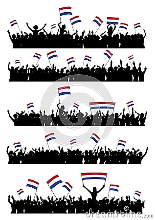 Cheering or Protesting Crowd Netherlands Vector Illustration